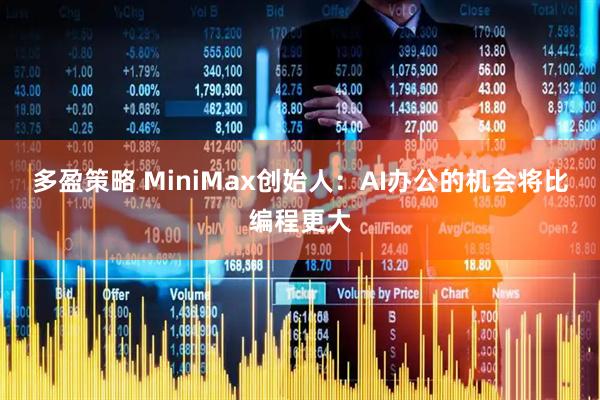 多盈策略 MiniMax创始人：AI办公的机会将比编程更大
