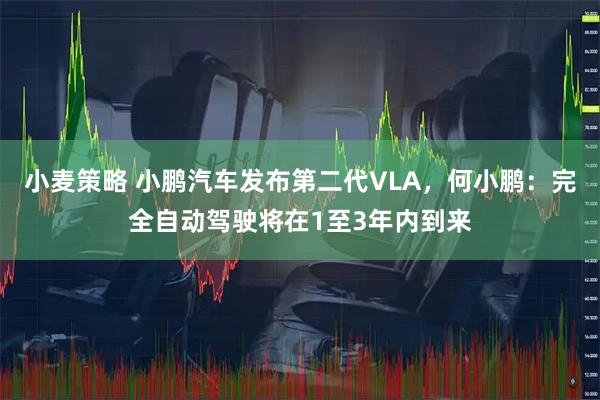 小麦策略 小鹏汽车发布第二代VLA，何小鹏：完全自动驾驶将在1至3年内到来